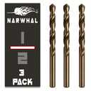 Narwhal 1 Inch Cobalt Drill Bits - 1 Pack - 6 Inch Length - M35 Cobalt Drill Bits with Storage Case - Perfect for Metal, Stainless Steel, Cast Iron, and More!