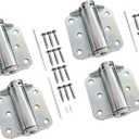 QCAA Adjustable Spring Hinge with Stainless Steel Screw, 3", Zinc, 4 Pack, Made in Taiwan