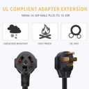 3 Prong to 4 Prong Dryer Adapter Cord, 1.5FT NEMA 10-30P to 14-30R Dryer Power Adapter Dryer Only, No Voltage Conversion, for Old Homes to New Dryers