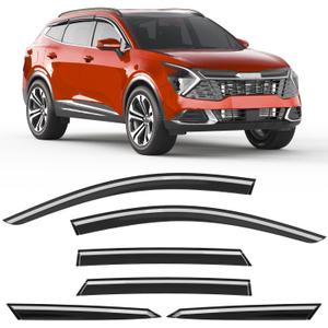 Out-Channel Window Visors Rain Guards for Kia Sportage 2023-2026 | 6PCS, Tape-on Extra-Thick Extra Durable Window Deflectors, Vent Shades ,Window Visor ,Vent Visors Exterior Car Accessories