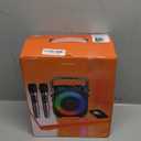 Karaoke Machine, Portable Bluetooth Speaker with 2 Wireless Microphones for Adults & Kids with Lights, Karaoke Microphone with PA System Supports USB/TF/FM/AUX for Home Party Home System Packages (Black)