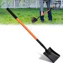 Small Square Shovel for Digging with Metal Handle, 43.3 Inch Heavy Duty Small Shovel, Trench Shovels Ideal for Digging Gardening Trenching Camping Planting Transferring, Orange