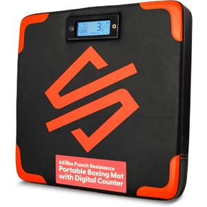 SQUATZ Portable Boxing Mat - Punching Unit with Advanced Digital Counter, Punching Mat for Strength Training, and Exercise, Automated Screen System, for Athletes and Beginners - Easy to Install