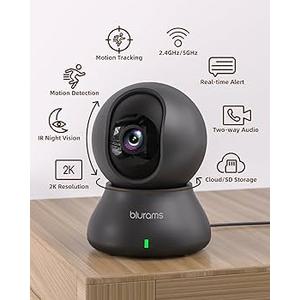 blurams Indoor Camera, 2K Pet Camera 360° Cameras for Home Security with Phone App, Motion Tracking, 2Way Audio, IR Night Vision, Siren, Compatible with Alexa & Google Assistant