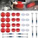 7-141 Body and Cab Mount Bushing Kit for 1999-2014 Chevy Silverado & GMC Sierra 1500/2500 2WD/4WD Body Cab Mounts with Mount Cushion Bolts 1999-2004 Replaces# 11516868 15704260 (Red)