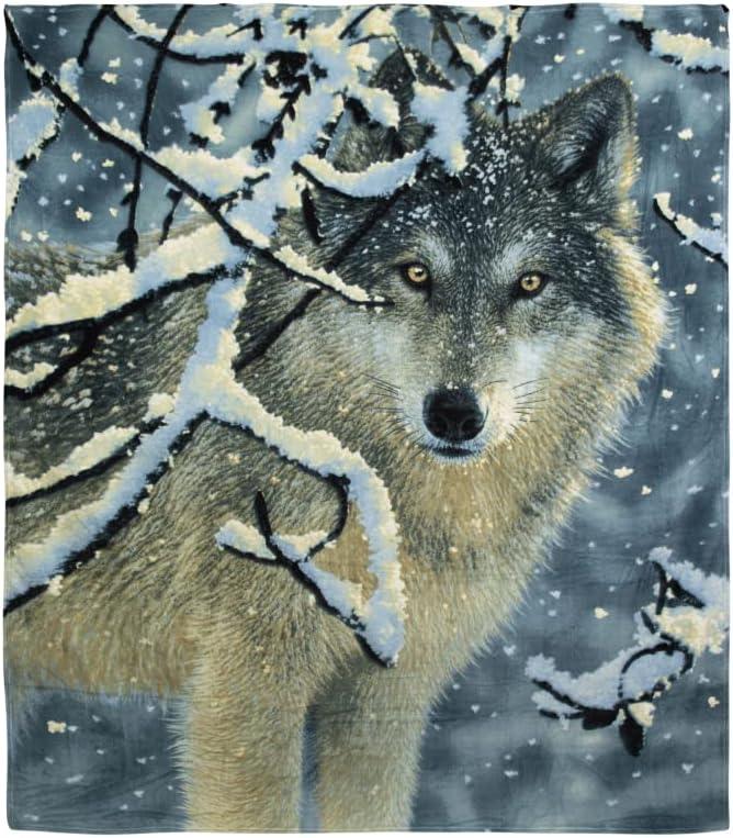 Dawhud Direct Wolf Fleece Blanket Queen Size Winter Blanket for Adults and Kids - 75x90 Inches Soft and Durable Plush Throw for Bed - Thoughtful Gift for Animal Lovers and Wolf-Themed Decor (Broken Silence Wolf)