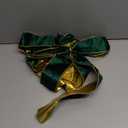 Vintage Green Wreath Bow - 20 * 11 Inch Golden Edged Velvet Tree Topper Ornament for Xmas, Winter, Home, Outdoor, Indoor, Party