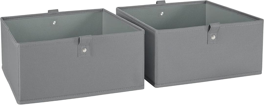 Folding Storage Bins - 2-pack of 5in Tall Gray Cubes