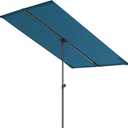 HOMSHADE 6x4ft Outdoor Balcony Umbrella - Flat Porch Pool Patio Umbrella Rectangular Canopy Shade UPF50+ UV Protection 360 Rotating & Tilting All Angles Applicable (Peacock Blue, No Base)