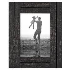 Picture Frame with Polished, Crystal Clear Glass - Hampton Collection - Distressed Wood Picture Frames for Tabletop and Wall Display - Charcoal Black, Frame Size 10x8.5"