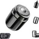Car Shaver, Stainless Steel Portable Electric Razor for Shaving on The Go (Black)