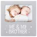 Tiny Ideas Me and My Brother Picture Frame, Christmas Photo Picture Frame, Sibling Keepsake, Ideal Big Brother Gift, Shower Gift and Gender Neutral Nursery Decor, Gray