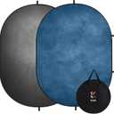 Kate Collapsible Backdrop Pop Up Photo Backdrops Grey Blue Foldable Background for Headshot, for Portrait Photography, for Video, 5x6.5ft