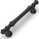Amerdeco 10 Pack Matte Black Cabinet Pulls 3.75 Inch(96mm) Hole Center Cabinet Hardware Kitchen Cabinet Handles for Bathroom Drawer Pulls Dresser Pulls ZH0014