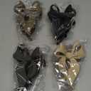 4 PCS Bow Hair Clips Bow Claw Clip for Women, Large Hair Claw Clips for Thin Thick Long Hair Cute Nonslip Bows (Black+Grey+Dark Brown+Light Brown)