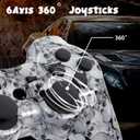 Controller for PS-3 Wireless, Gaming Remote Joystick for Play 3 with Charger Cable Cord (Black Ghost, White Skull)