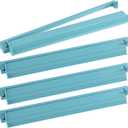 4Pcs Mahjong All-In-One Racks with Pushers, Acrylic American Majiang Tile Holder, Modern Mah Jong Game Rack with Built-In Pushers, Easy Portable American Mahjong Accessories and Gifts(Light Blue)