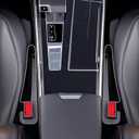 2025 Upgrade Short Car Seat Gap Filler, Seat Gap Organizer with Phone Holder, Car Seat Accessories, Car Organizer Fit Sedan SUV Truck-2PCS Black