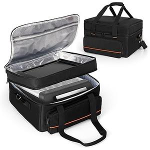 samdew Double-layer Grill Carrying Bag, Grill Cover Compatible with Ninja GR101 Sizzle Smokeless Indoor Grill & Griddle, Padded Grill Storage Case for Grill Plate & Accessories Tools, Bag Only