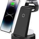 3 in 1 Charging Station for iPhone, Wireless Charger for iPhone 16e 16 15 14 13 12 11 X Pro Max & Apple Watch - Wireless Charging Station for AirPods 4 3 Pro