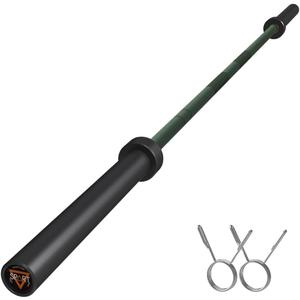 7FT Olympic Barbell Bar with Weight Plate Set Combo, Solid Olympic Bar with Bearings, 700Lbs Capacity Weight Bar for Home Gym Strength Training, Weightlifting, Powerlifting, Fit for 2" Olympic Plates (Green)