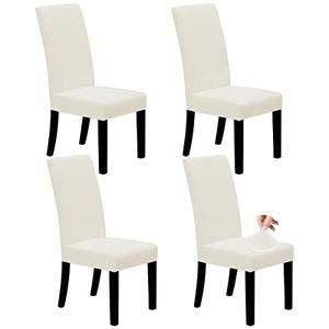 Easy-Going Dining Chair Covers Stretch Dining Room Chair Covers Set of 2 Parsons Chair Slipcovers for Dining Room, Ceremony, Banquet, Ivory