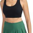 RUNNING GIRL Sports Bras for Women,Padded Strappy Sports Bras Criss-Cross Back Medium Support Sports Bras with Removable Cups (Black, M)
