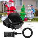 Landhoow Christmas Inflatable Replacement Fan Blower 12v 1.5a Air Blower Fan for Inflatables with 6 Adapter LED Lights Waterproof for Halloween Outdoor Yard Decorations