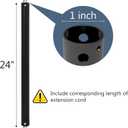 24 INCH Ceiling Fan Downrod With Extended Wires,1 inch Outside Diameter, Extension Rod Only Ceiling Fans Compatible, Not Threaded(Black)