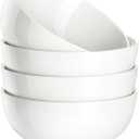 MALACASA 26 Oz Porcelain Soup Bowls Set of 4, White Ceramic Bowls for Kitchen, Cereal Bowl for Oatmeal, Fruit, Salad, Ramen and Rice Bowl -Dishwasher & Microwave Safe Bowls