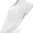 Mens Running Shoes Women Slip On Tennis Walking Sneakers Athletic Breathable Non Slip Gym Casual Lightweight Workout Sport Unisex Shoe White