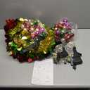 5 FT Collapsible Sequin Pop Up Christmas Tree with 90 LED Lights, Skinny Pencil Tinsel Xmas Tree with Stand for Apartments