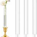 3 Pack 7.9 Acrylic Bud Vase  Cylinder Bud Vase for Taper Candlesticks, Flower Vase with Silicon Rubber Case Fits Candlestick Size 20-22mm, Perfect for Tablescapes, Weddings & Home Decor