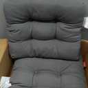 Srutirbo Outdoor Chair Seat Cushions Set of 2, Waterproof 19" x 19"U-Shaped Patio Chair Cushions for Indoor/Outdoor Wicker Chair Rocking Chairs, Garden Furniture Kitchen Dining Room (Dark Grey)