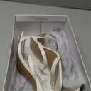 The Drop Women's Avery Square Toe Two Strap High Heeled Sandal, White, 6