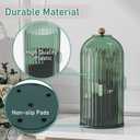 GAXmi Makeup Brush Holder with Lid Cosmetic Tools Organizer 360 Rotating Waterproof Dustproof Beauty Brushes Storage for Vanity, All Green | with Lid, 360 Rotating, Waterproof, Dustproof, for Vanity