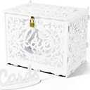 Jolik DIY Wedding Card Box, Large Rustic Locking Money Box Holder for Wedding Reception, Gift Card & Envelope Storage, Anniversary & Birthday Party Decoration