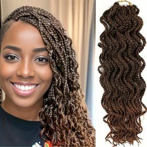Goddess Box Braids Crochet Braids Hair with Full Curly Braids Synthetic Premium Fiber Braiding Hair 14 Inch 5Packs/Lot T30#