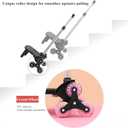 Lightweight Foldable Backpack Trolley  Black 3-Wheel Rolling Hand Truck with Strap, Portable Folding Cart for Backpack, Travel, Commuting, and Daily Utility Use