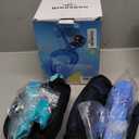 QingSong Kids Snorkel Mask Full Face, Snorkeling Set with Camera Mount, Foldable 180 Degree Panoramic View Snorkeling Gear Anti-Fog Anti-Leak (X-Small, Blue/Lake Blue)