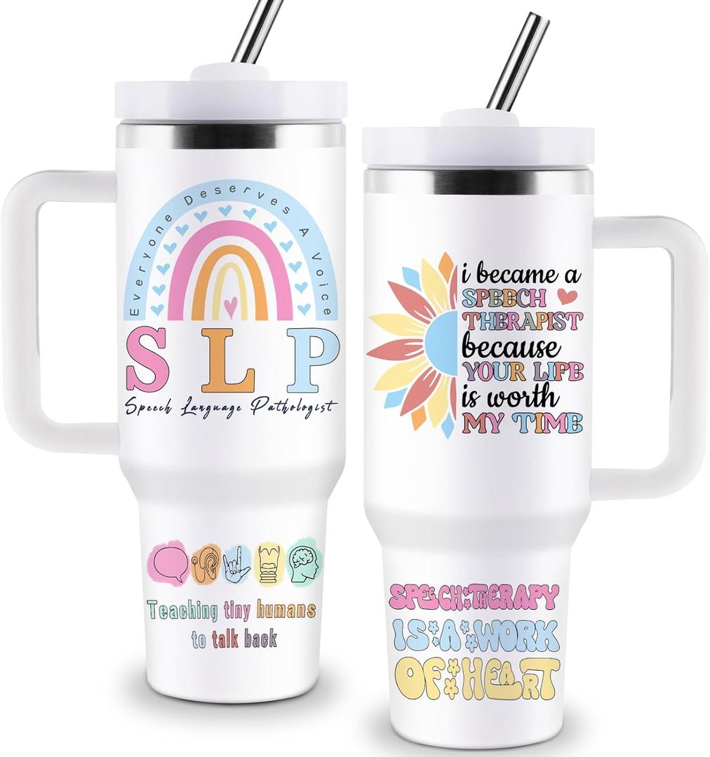 Speech Language Pathologist Gifts, Speech Therapy Gifts, SLP Gift for Women, SLP Graduation Gift, 40oz Stainless Steel Tumbler