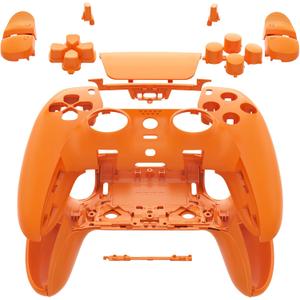 eXtremeRate Full Set Shell with Buttons Touchpad Cover Compatible with ps5 Edge Controller, Royal Orange Custom Replacement Decorative Trim Shell Front Back Plates Compatible with ps5 Edge Controller