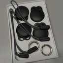 Waterproof Case for Airtag, 4 Pack Air tag Keychain Holder Compatible with Apple AirTags, Ultra Durable Anti-Scratches Protective Case with Keyring/Strap for Luggage, Backpack, Dog Collar, Black