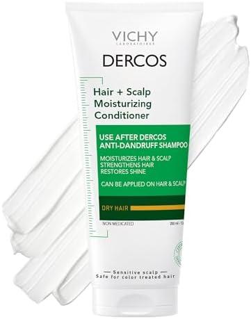 Dercos Hair & Scalp Moisturizing Conditioner, Formulated With Glycerin, Niacinamide + Hyaluronic Acid, Hair Conditioner & Scalp Moisturizer, Strengthens, Post Dandruff Treatment, 6.7 Fl Oz