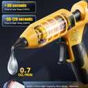 100W Cordless Hot Glue Gun Compatible with DeWalt 20V Battery (Tool Only), Upgraded Digital Temperature Adjustable Cordless Glue Gun with 10 PCS 0.43" Glue Sticks