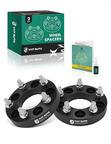 YHTAUTO 5x4.5 to 5x4.75 Wheel Adapters 1 Inch Compatible with Ford Explorer, Jeep, Dodge, Lincoln, Tire Spacers w/1/2-20 & 12.9 Grade Studs, 73.1mm Center Bore 5 Lug 2PCS Black