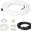 NEAGLORY 10 Ft Mini Split Line Set 1/4" & 3/8" O.D. Twin Copper Tubing Insulated Coil Copper Pipes HVAC for Mini Split AC and Heating Equipment