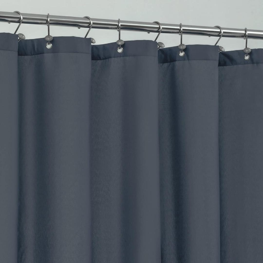 ALYVIA SPRING Extra Long Fabric Shower Curtain Liner Waterproof - 72" x 84", Soft & Lightweight XL Shower Curtain with 3 Magnets, Machine Washable - 72x84, Stone Blue