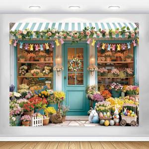 Spring Easter Backdrop 10x8ft Floral Bunny Eggs Photography Background Rabbit Flowers Banner Kids Adults Party Decorations Photo Props Fabric