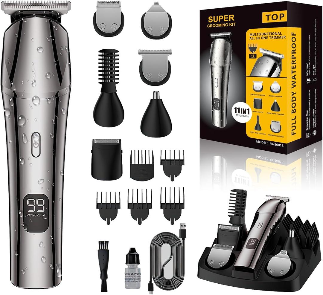 Beard Trimmer & Hair Clippers for Men, Electric Razor & Shaver for Nose Body Face Mustache, Cordless Hair Trimmer, Waterproof Men's Grooming Kit, Gifts for Men Husband Father